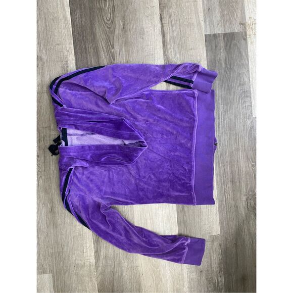 Adidas Originals Hooded Velour Track Top Zip-Up Jacket, Size Medium - Picture 5 of 6